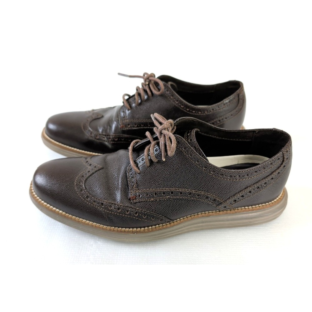 Cole Haan‎ Grand OS Wingtip Oxford Shoe Mens 8 Brown Leather Business Casual